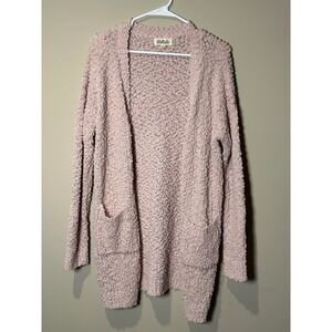 Listicle Women's Pink Popcorn Knit Cardigan Sweater Size Small